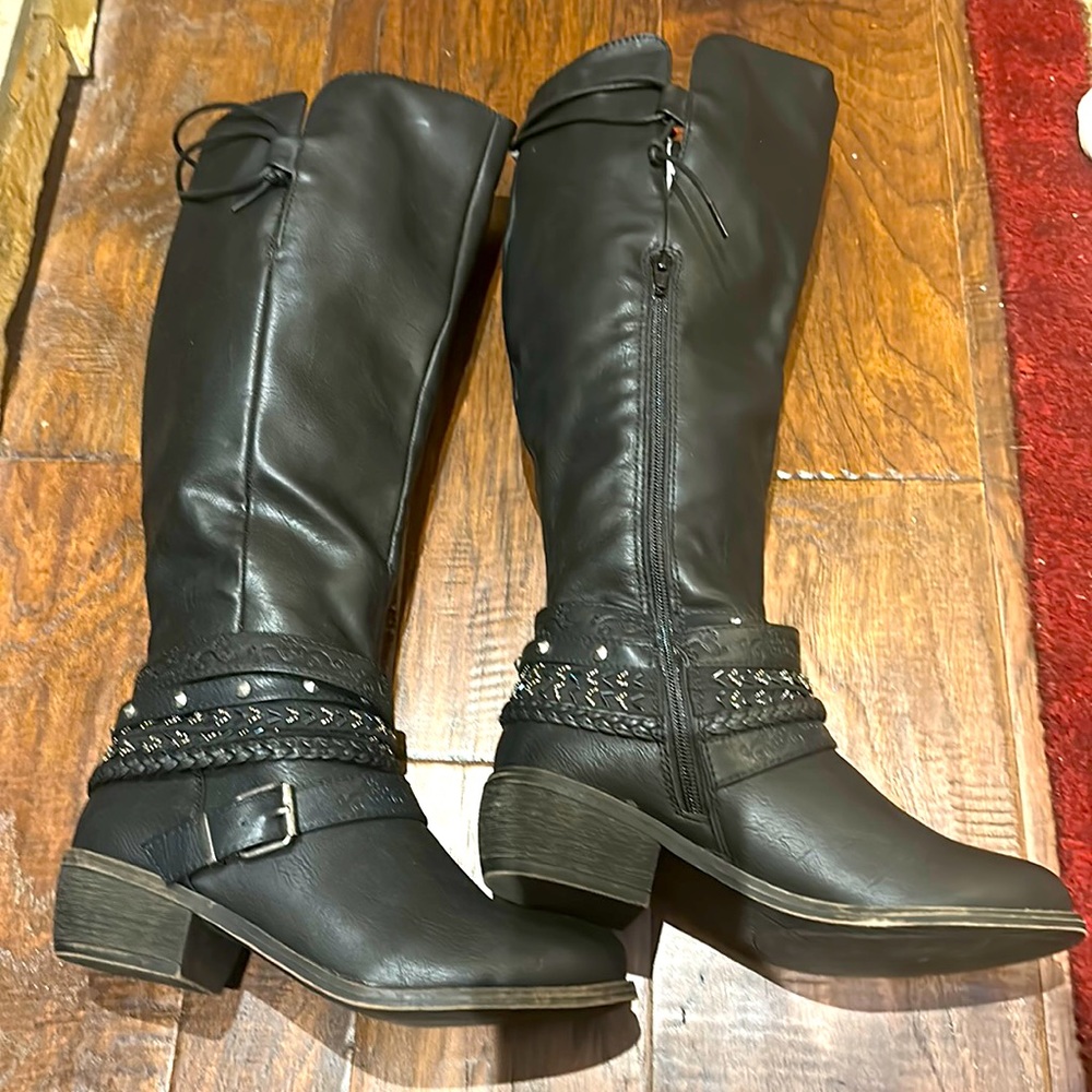 Black Knee High Boot